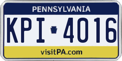 PA license plate KPI4016