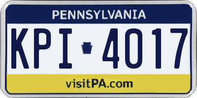 PA license plate KPI4017
