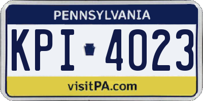 PA license plate KPI4023