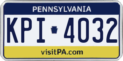 PA license plate KPI4032