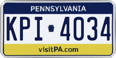PA license plate KPI4034