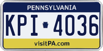 PA license plate KPI4036