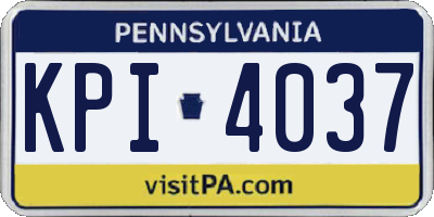 PA license plate KPI4037