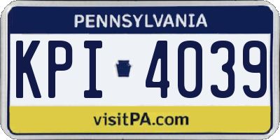 PA license plate KPI4039
