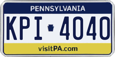 PA license plate KPI4040