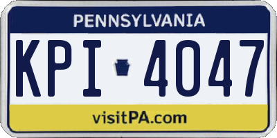 PA license plate KPI4047