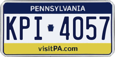 PA license plate KPI4057