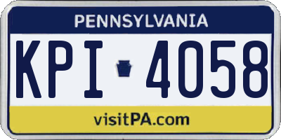 PA license plate KPI4058