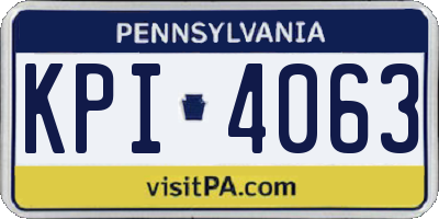 PA license plate KPI4063