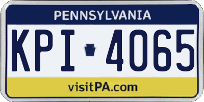 PA license plate KPI4065