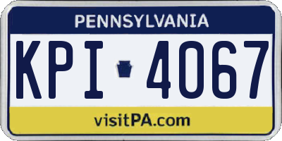 PA license plate KPI4067