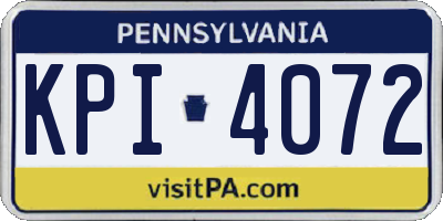 PA license plate KPI4072