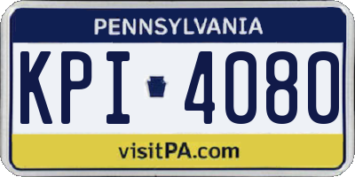 PA license plate KPI4080
