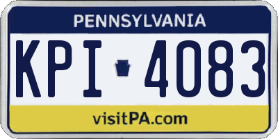 PA license plate KPI4083