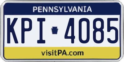 PA license plate KPI4085