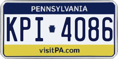 PA license plate KPI4086