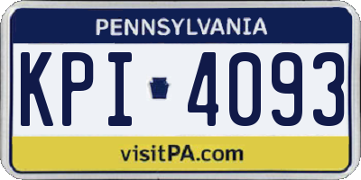 PA license plate KPI4093