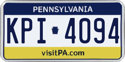 PA license plate KPI4094