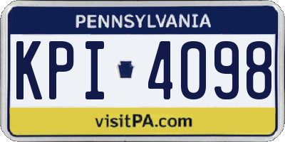 PA license plate KPI4098