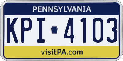 PA license plate KPI4103