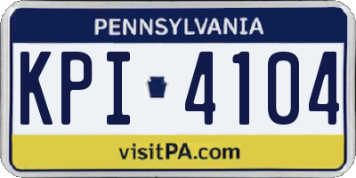 PA license plate KPI4104