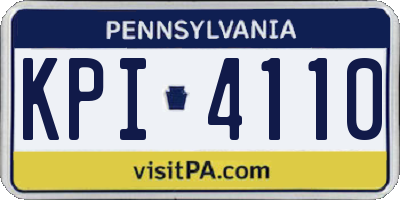 PA license plate KPI4110