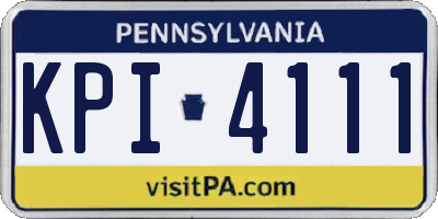 PA license plate KPI4111