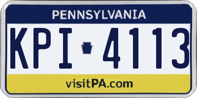 PA license plate KPI4113