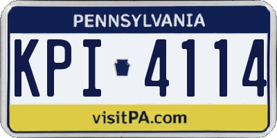 PA license plate KPI4114
