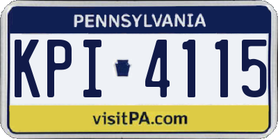 PA license plate KPI4115