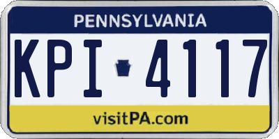 PA license plate KPI4117