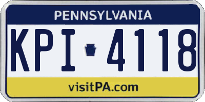 PA license plate KPI4118
