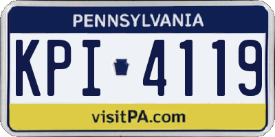 PA license plate KPI4119