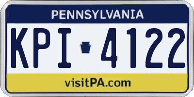 PA license plate KPI4122