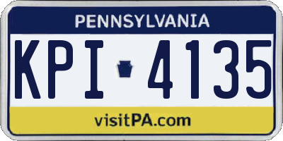 PA license plate KPI4135