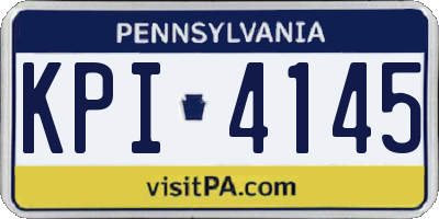 PA license plate KPI4145