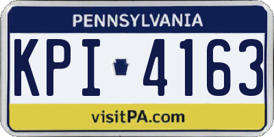 PA license plate KPI4163