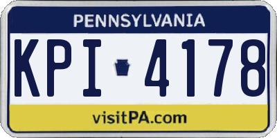 PA license plate KPI4178