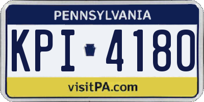 PA license plate KPI4180