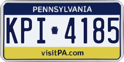 PA license plate KPI4185