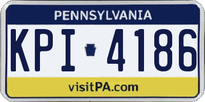 PA license plate KPI4186