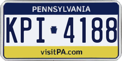 PA license plate KPI4188