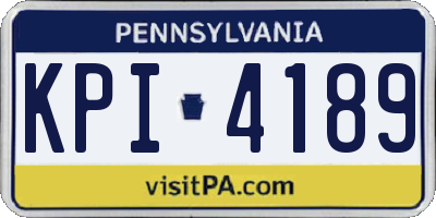 PA license plate KPI4189