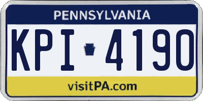 PA license plate KPI4190