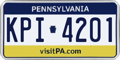 PA license plate KPI4201
