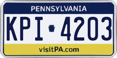 PA license plate KPI4203