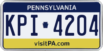 PA license plate KPI4204