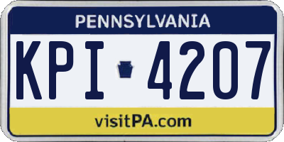 PA license plate KPI4207