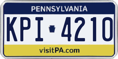 PA license plate KPI4210