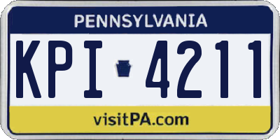 PA license plate KPI4211